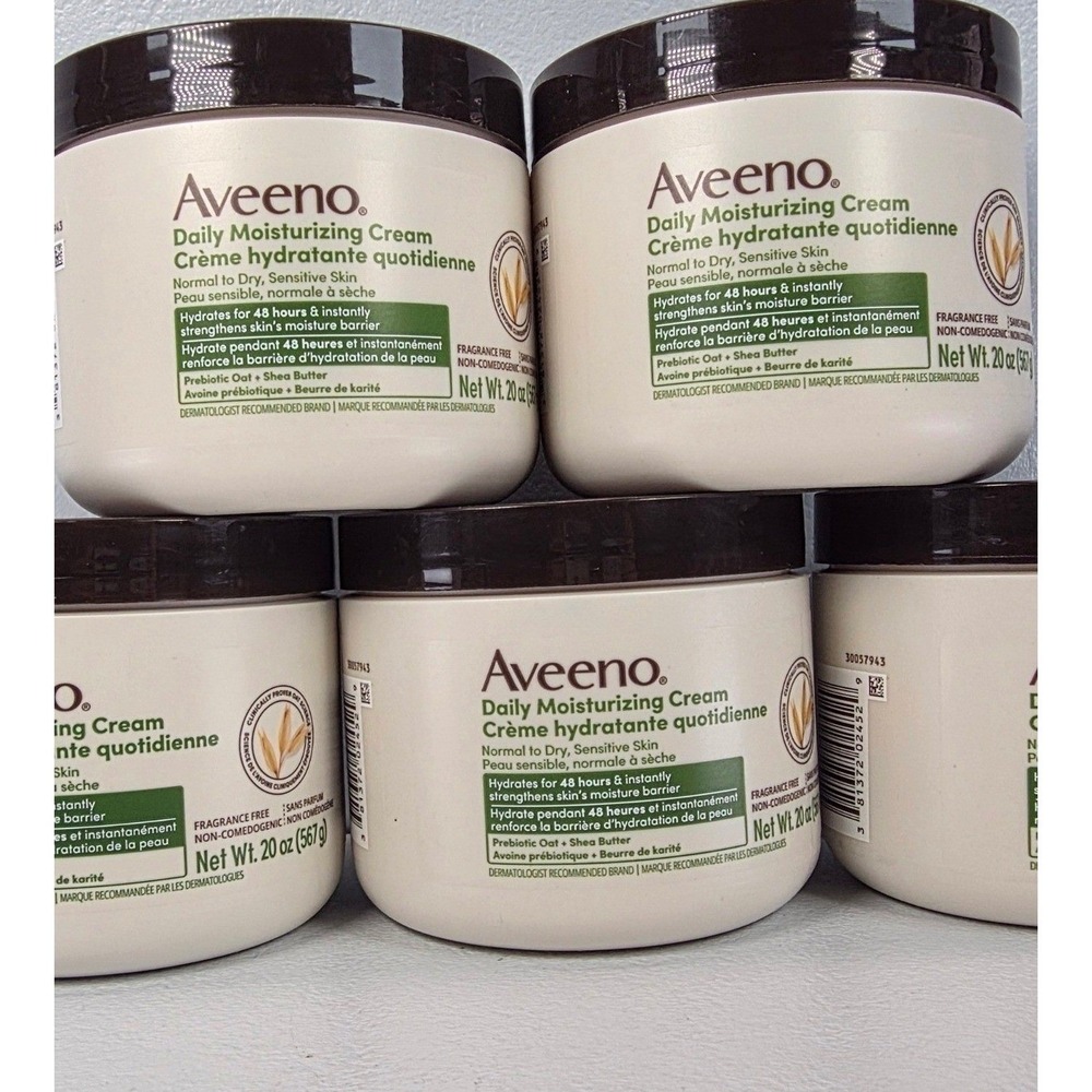 10Pk Aveeno Daily Moisturizing Cream 20oz Sensitive Skin Hydrates Fragrance Free